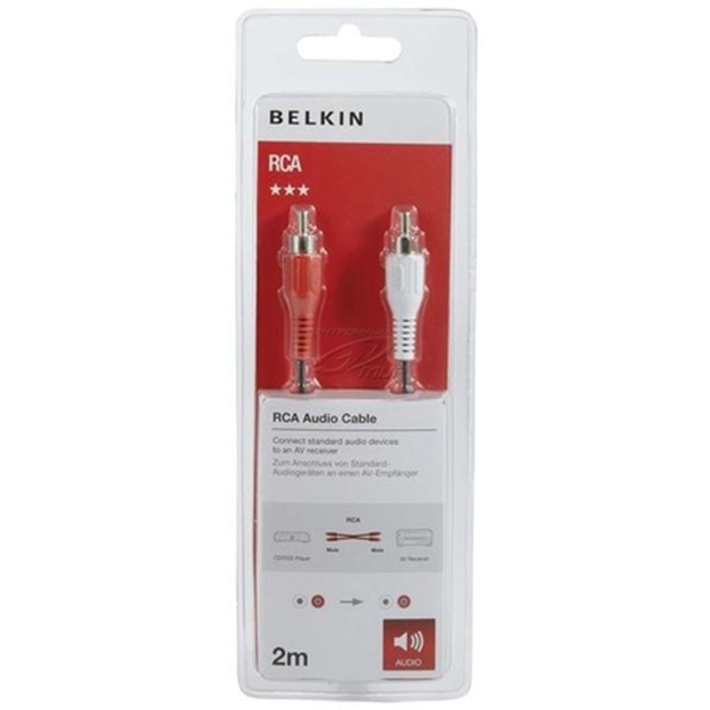 BELKIN F3Y097BF2M 2M 2XRCA/2XRCA M/M RCA SES KABLOSU