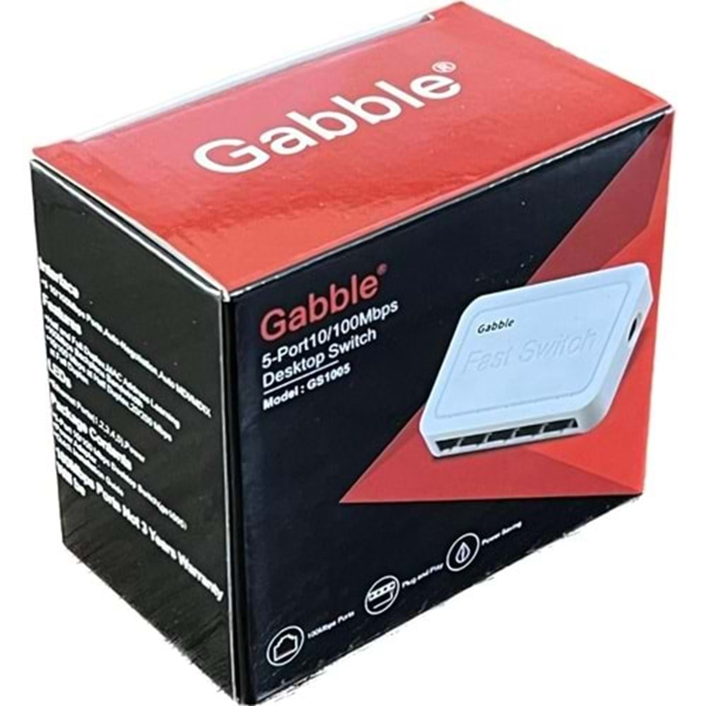 GABBLE DS105 5 PORT 10/100MBPS DESKTOP SWITCH (G-517)