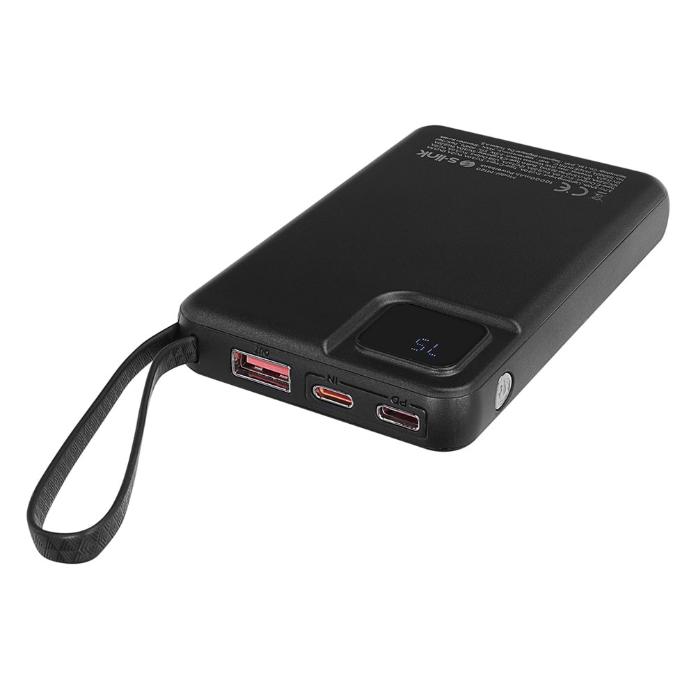 S-link M120 10000mAh PD20W + QC3.0 18W 15W Magsafe + Watch Siyah LCD Taşınabilir Pil Şarj Cihazı Powerbank