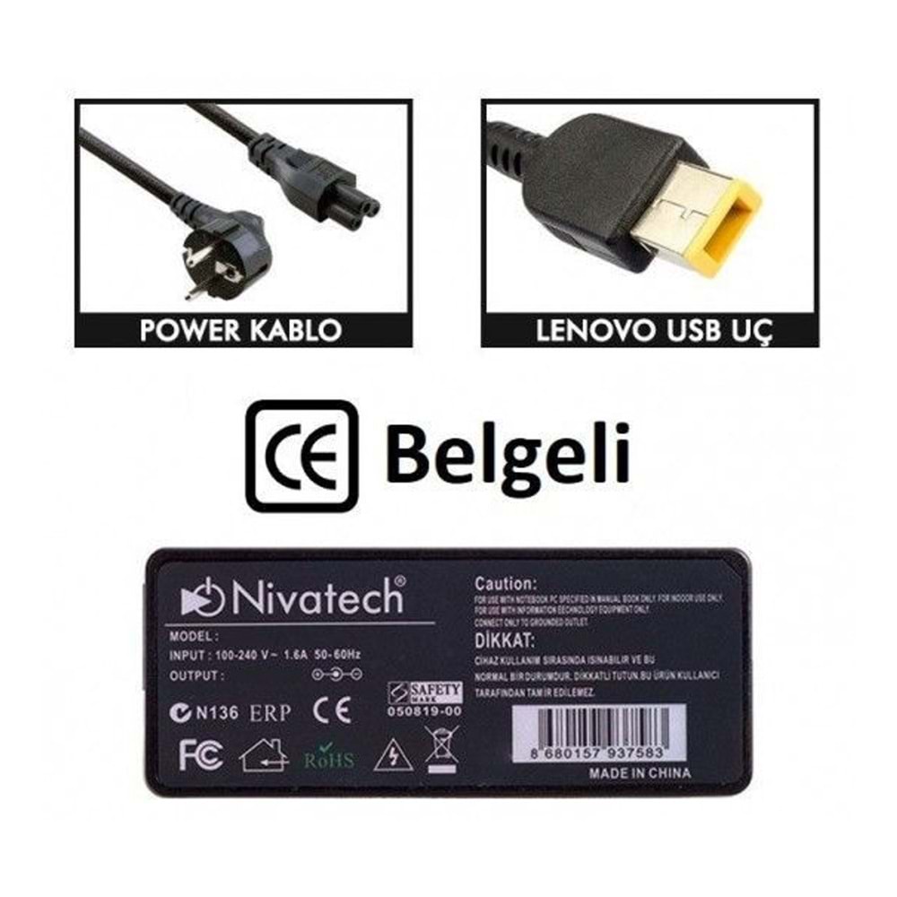 Nivatech NTC-BC936 20V-4.5A (USB) Notebook ŞArj Aleti