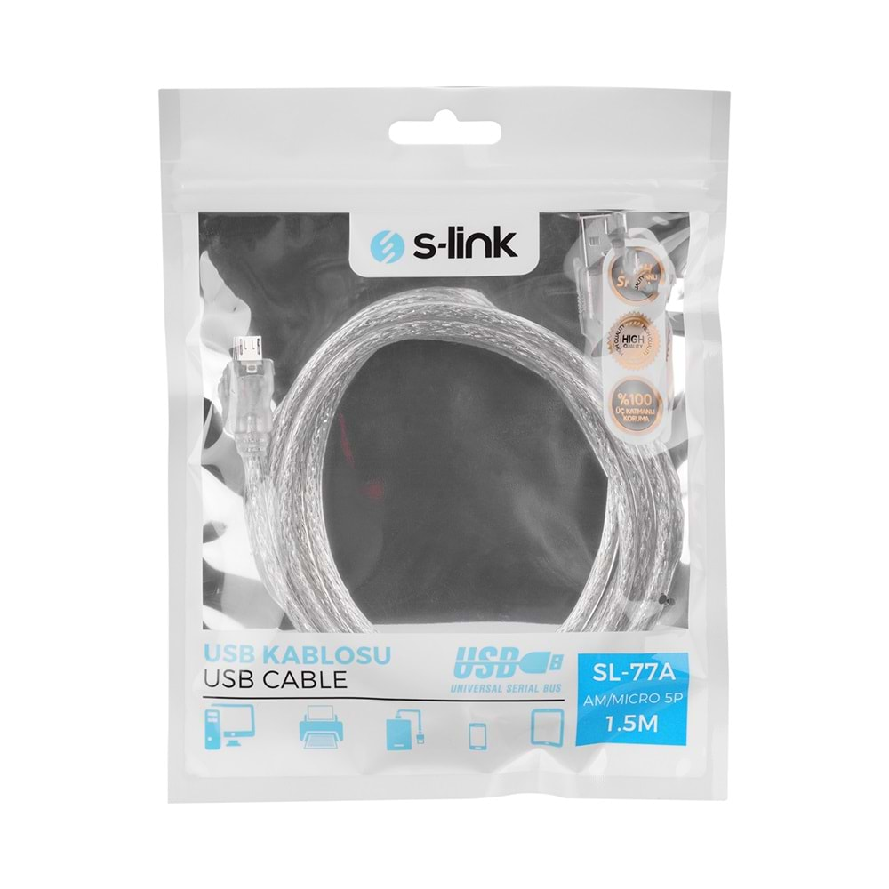 S-LINK SL-77A USB 2.0 AM TO MICRO5P 1.5M KABLO