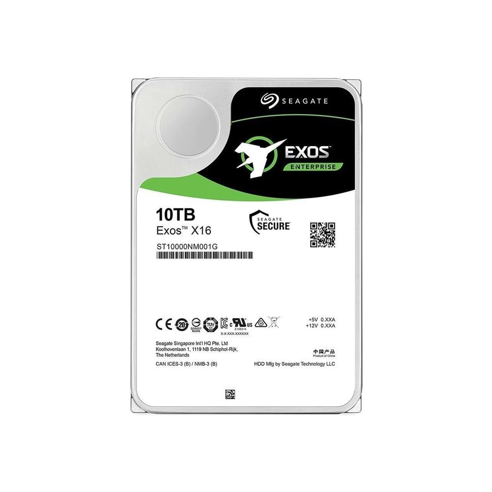 10 TB 3.5 SEAGATE EXOS 7200RPM 256MB ST10000NM001G SATA X16 512E