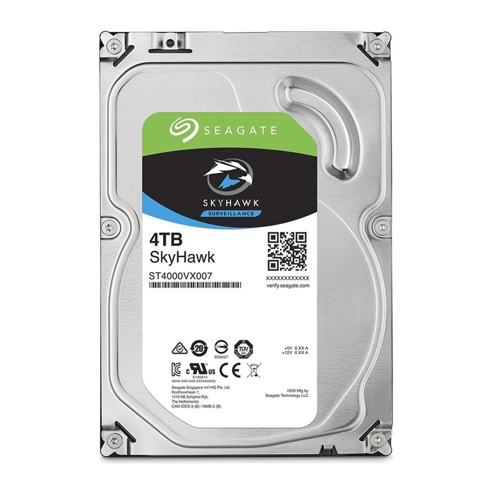 4TB SEAGATE 3.5 SKYHAWK SATA6 256MB 7/24 GÜVENLİK ST4000VX016