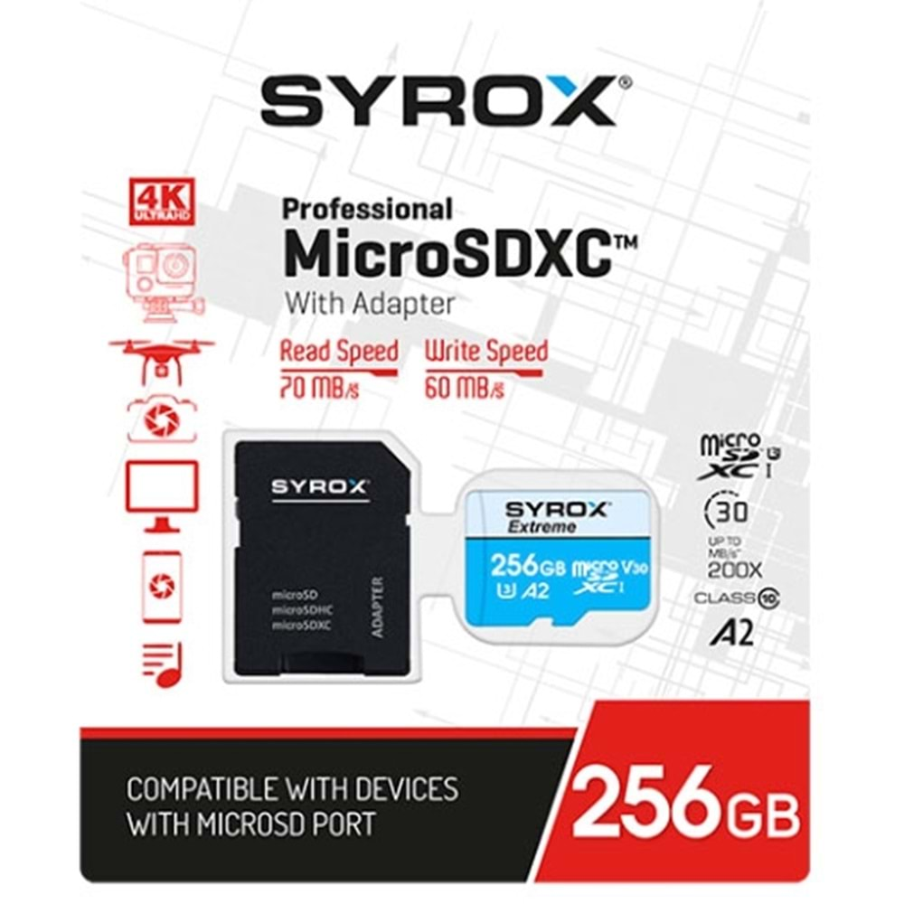 SYROX SYX-MC256 256GB MICROSD HAFIZA KARTI