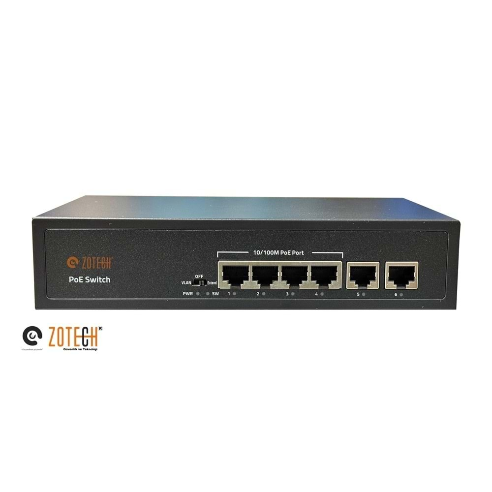 Zotech ZT-SW4P2U (4+2) 4P MB PoE 2P MB Uplink PoE Switch