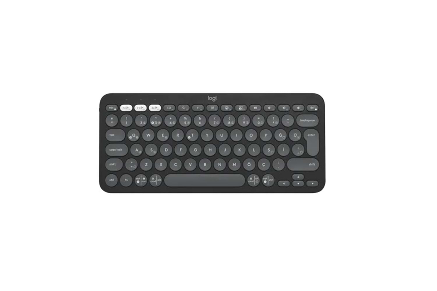 LOGITECH K380S PEBBLE KEYS 2 ÇOKLU CİHAZ ÖZELLİKLİ BLUETOOTH TÜRKÇE Q KLAVYE GRİ 920-011859