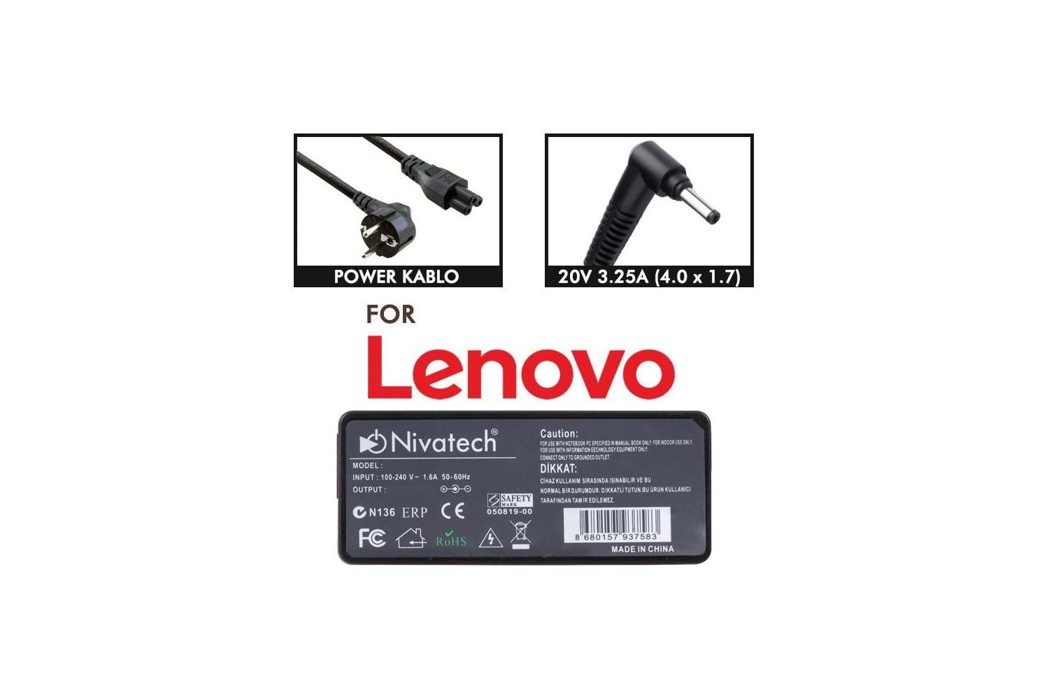 NIVATECH BC972 LENOVO NOTEBOOK ADAPTOR