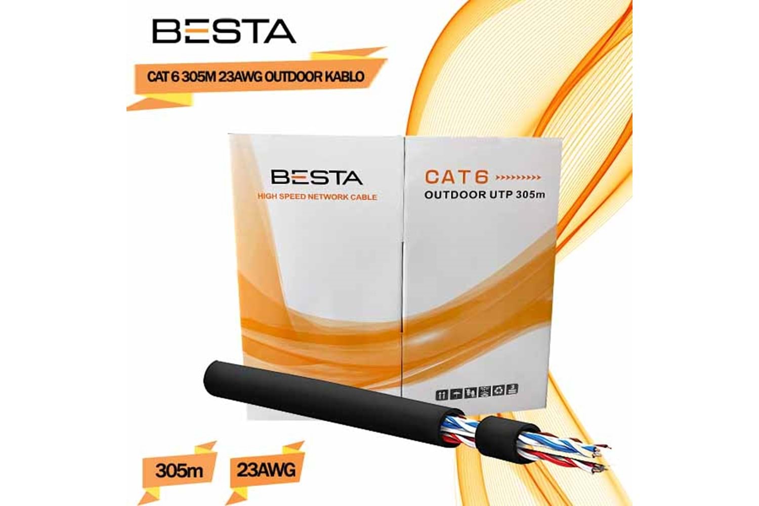 BESTA-CAT06 OUTDOOR BESTA 23 AWG CAT6 KABLO