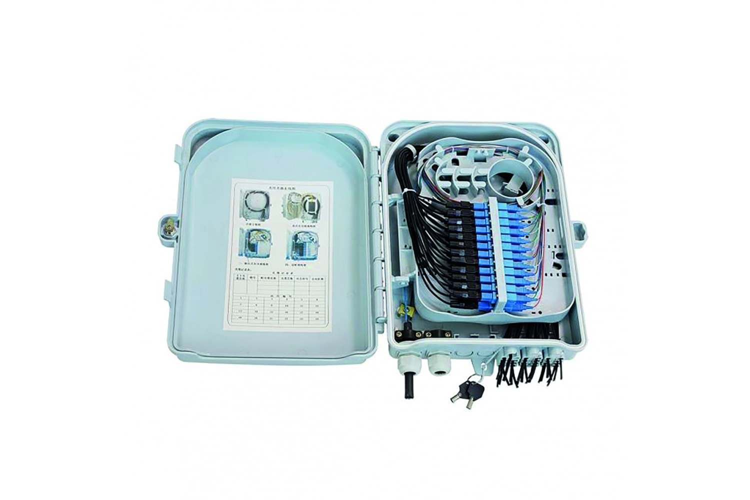 DUVAR TİPİ 24 PORT FİBER SONLANDIRMA KUTUSU IP65