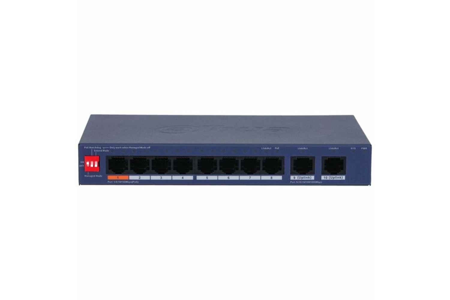 DAHUA DH-CS4010-8ET2GT-60-10 PORT 10/100 8 PORT POE 60W YÖNETİLEBİLİR DESKTOP SWİTCH