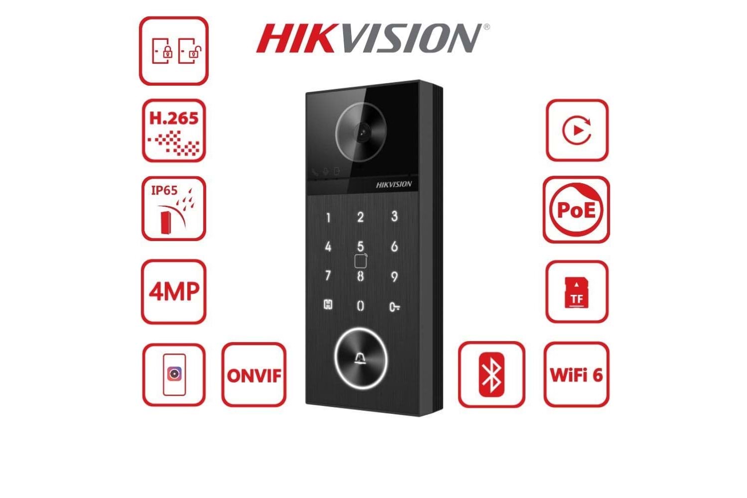 HIKVISION DS-KV6124-WBE1 INTERCOM KAPI ÜNİTESİ 2Lİ KİLİT KONTROLU