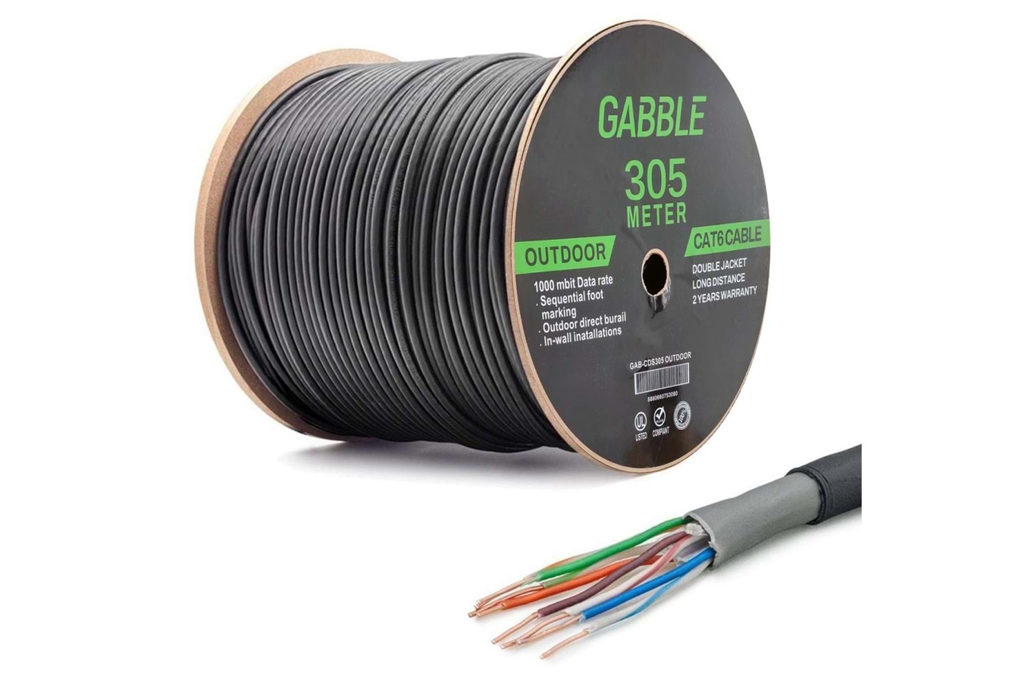 GABBLE GAB-CDS305 CAT6 DIŞ ORTAM KABLO OD 0.48MM