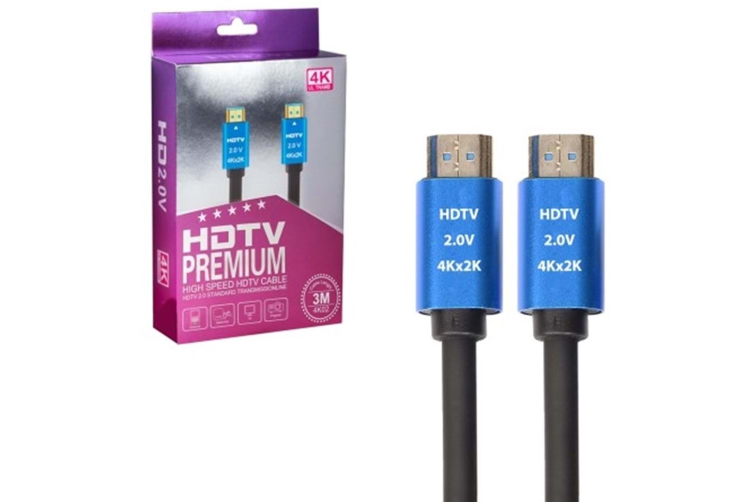 HERZ HDMI-4K 3MT V2.0 4K KUTULU HDMI TO HDMI KABLO