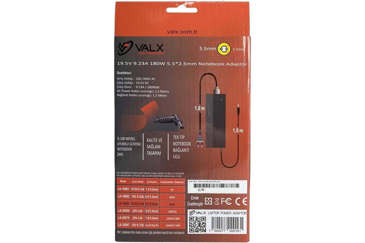 VALX 19.5V UNIVERSAL ÇOK UÇLU ADAPTOR