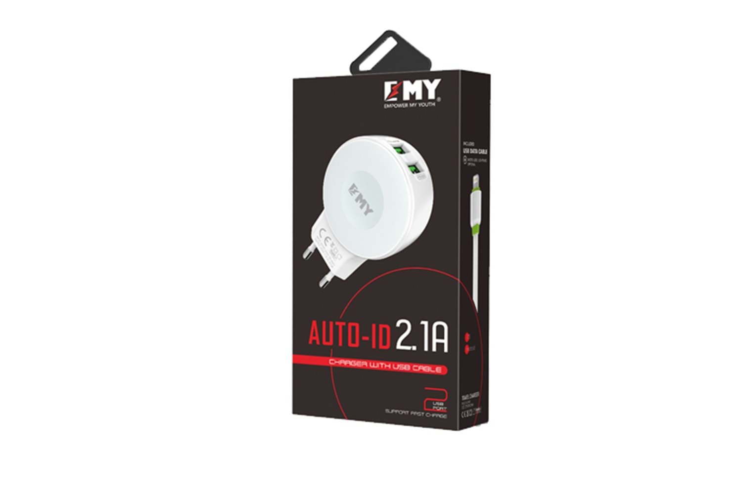EMY MY-269 2 PORT 5V-2.1A KAFA+MIKRO KABLOLU