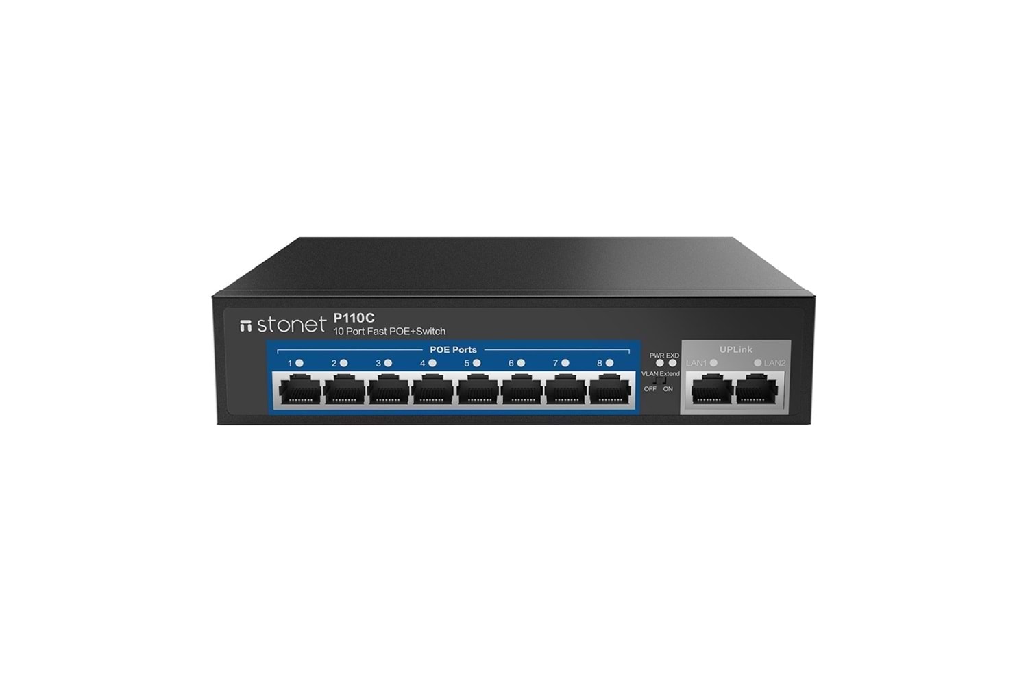 8 PORT STONET P110C 10/100 POE (100W)+ 2 PORT UPLINK