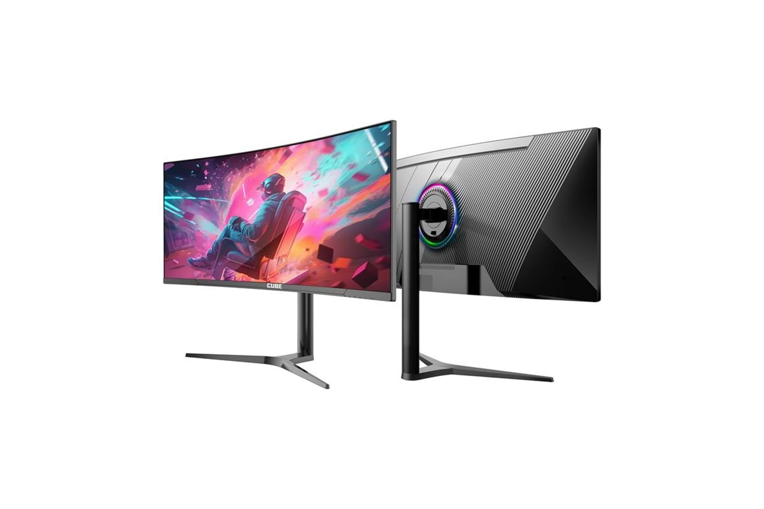34 CUBE PA-34V165C VA 1MS 165HZ HDMI DP TYPE-C USB 2K WQHD 3440X1440 FREESYNC CURVED YUKSEKLIK AYARI VESA RGB SIYAH GAMI