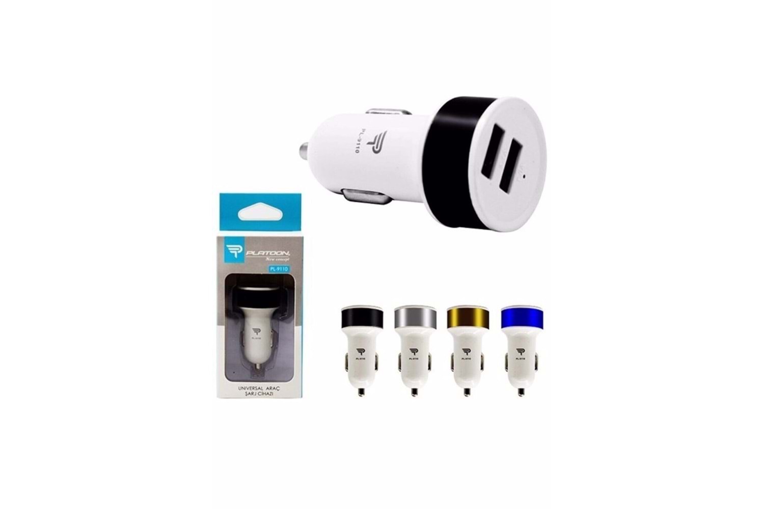 PLATOON PL-9094 ARAÇ ÇAKMAKLIK ÇİFT USB PORTLU
