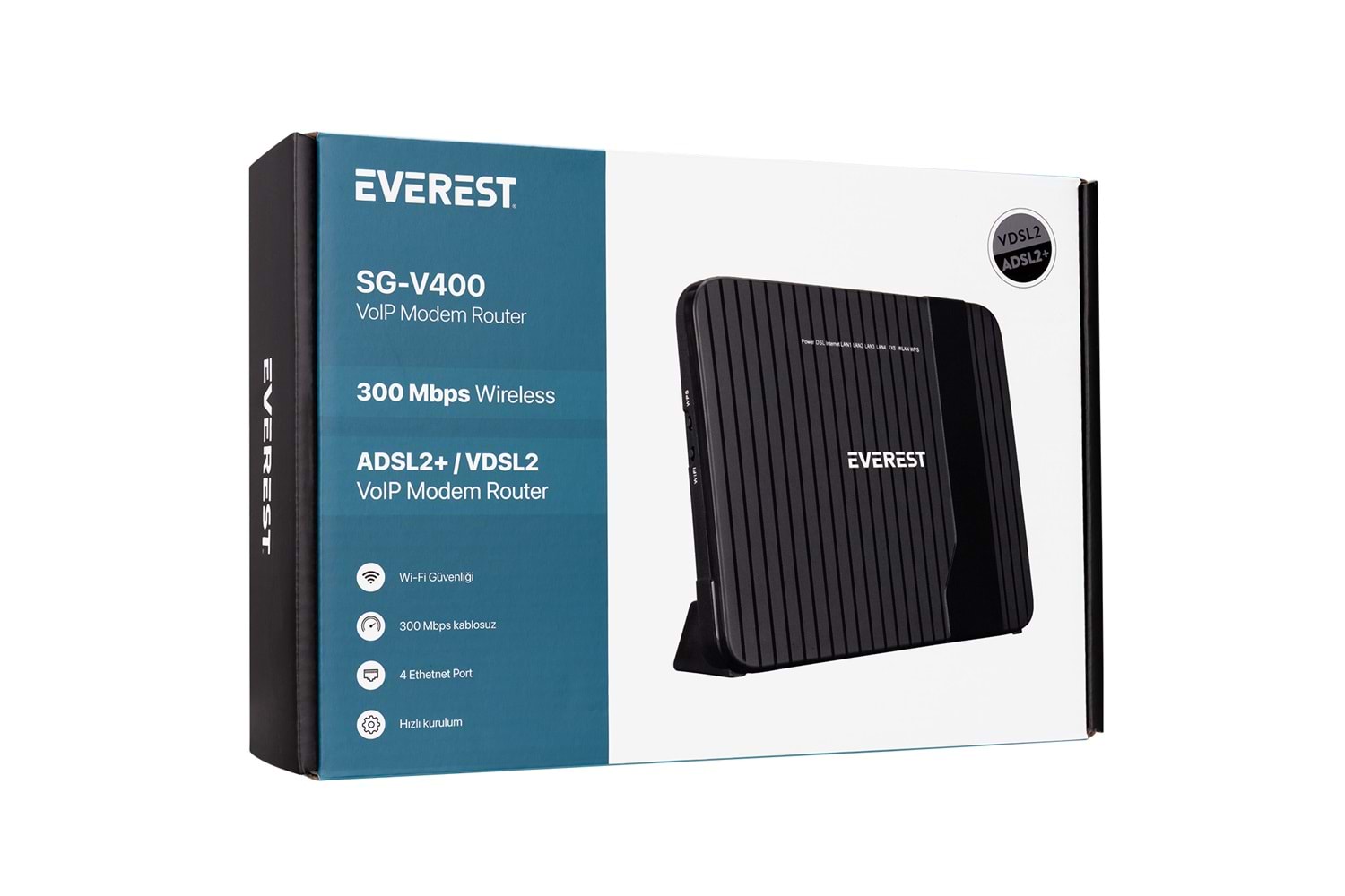 Everest SG-V400 2.4GHz 300Mbps Kablosuz VDSL/ADSL2+ VoIP Modem Router