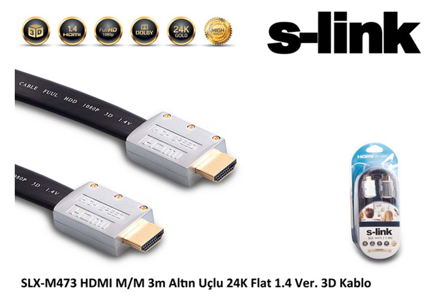 S-LİNK SLX-M473 3MT HDMI KABLO