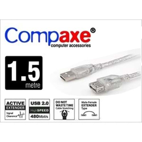 COMPAXE CPK-150 USB 1.5M ŞEFFAF FİLT.PRİNTER KABLO