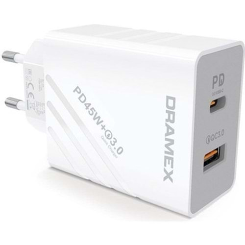 DRAMEX DPQ45B PLATINUM USB+TYPE-C DUAL PORT ŞARJ ADAPTÖRÜ