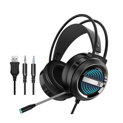 HADRON X9 USB OYUNCU GAMER 7+1 USB SES KARTLI KULAKLIK MIKROFON SETI