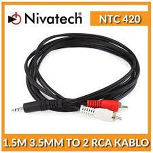 NIVATECH NTC-420 NIVATECH 3.5MM STREO 2RCA KABLO