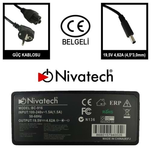 NIVATECH BC916 19.5V-4.62A NOTEBOOK ADAPTÖRÜ