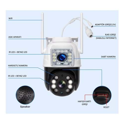 O-KAM 3011 6MP WİFİ PTZ ÇİFT KAMERA
