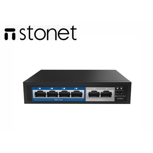 STONET 4 PORT P106C 10/100 POE (58W)+ 2 PORT UPLINK