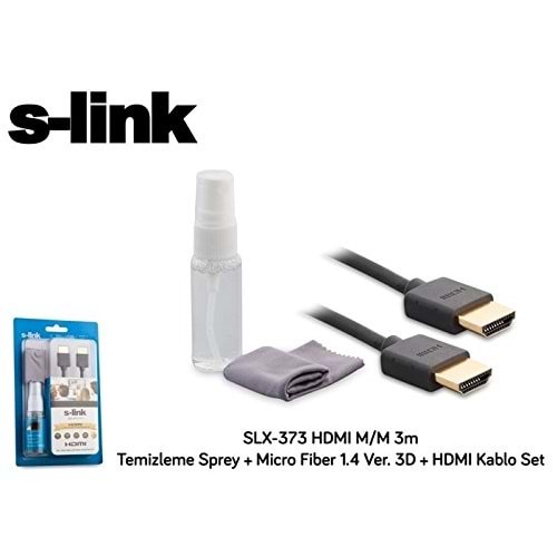 SLINK SLX-373 HDMI M/M 3M TEMIZLEME SPREY + HDMI KABLO