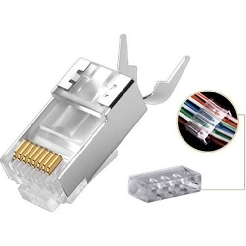 RJ45 CAT7 METAL KONNEKTÖR 100 ADETLİ PAKET
