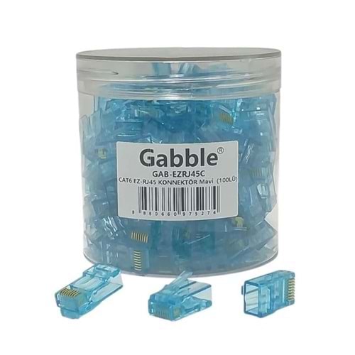 Gabble EZ RJ45 Renkli Konnektör 100lü Mavi