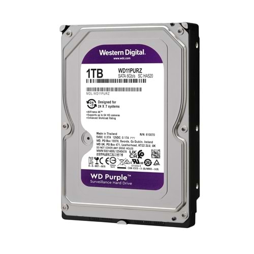 1 TB WD 3.5 PURPLE SATA3 5400RPM 64MB 7/24 GÜVENLİK WD10PURZ