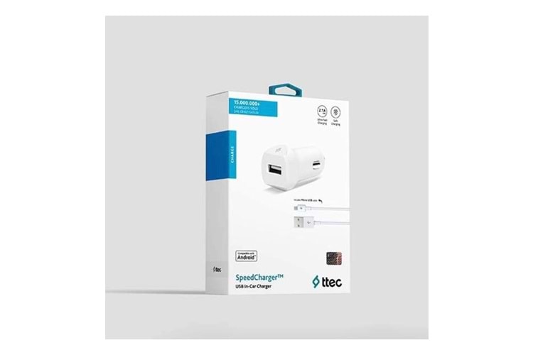 TTEC 2CKS01 SPEED CHARGER ARAÇ ŞARJ 2.1A BEYAZ MIKRO USB