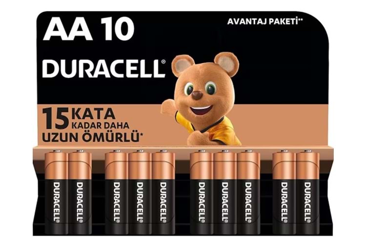 DURACELL AA 10LU PAKET İNCE KUMANDA PİLİ