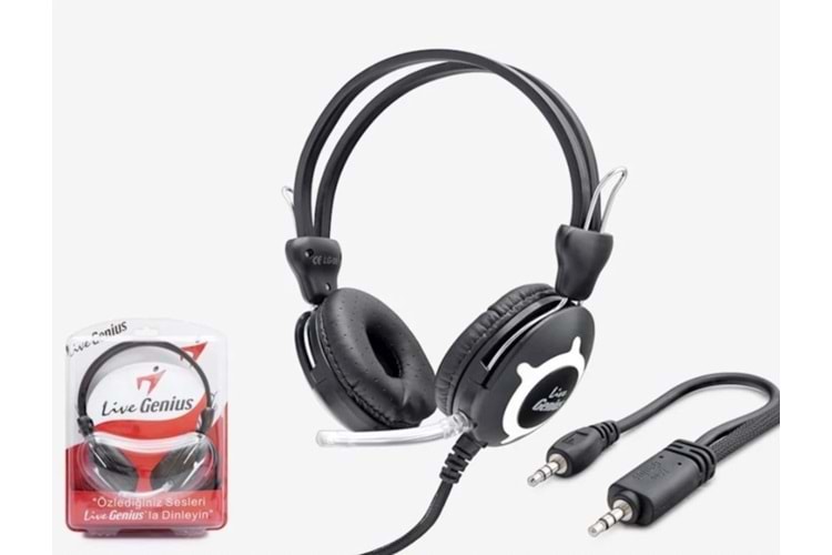 LIVEGENIUS AS006 KULAKLIK MIKROFONLU PC AUX 3.5MM