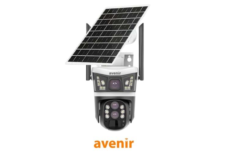 Avenir Av-S432 4mp 10x Optik Zoom 2 Kameralı Solar Ptz 4g Sim Kartlı Sesli Alarmlı Kamera