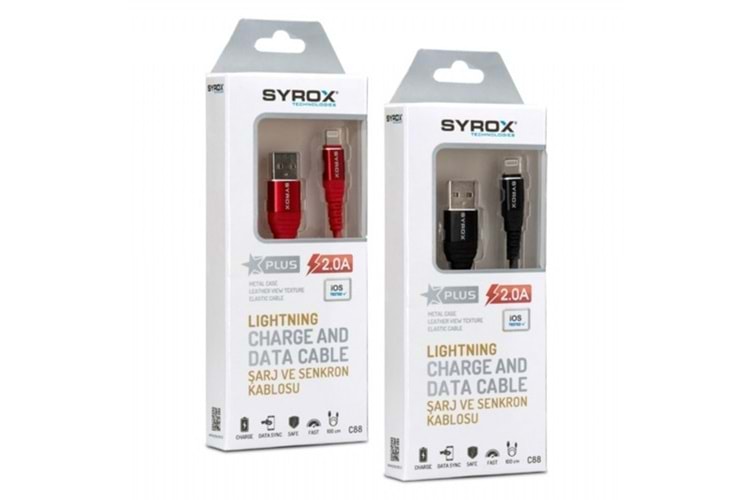 SYROX C88 2.A IPHONE SARJ KABLOSU