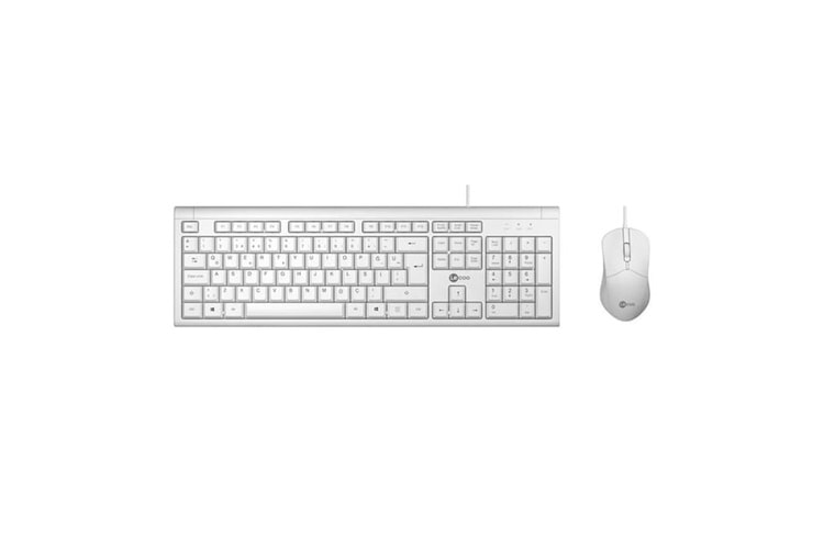 LENOVO LECOO USB KABLOLU TÜRKÇE Q KLAVYE MOUSE SET BEYAZ CM101-B