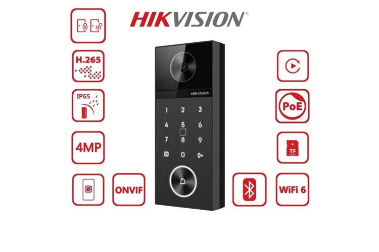 HIKVISION DS-KV6124-WBE1 INTERCOM KAPI ÜNİTESİ 2Lİ KİLİT KONTROLU