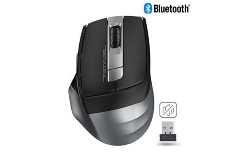 A4 TECH FB355 KABLOSUZ/BLUETOOTH 2000DPI GRI SESSİZ MOUSE 2.4GHZ