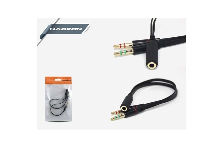 HADRON HD4611 2AUX TO AUX 2M/F ADAPTÖR MİKROFON KULAKLIK