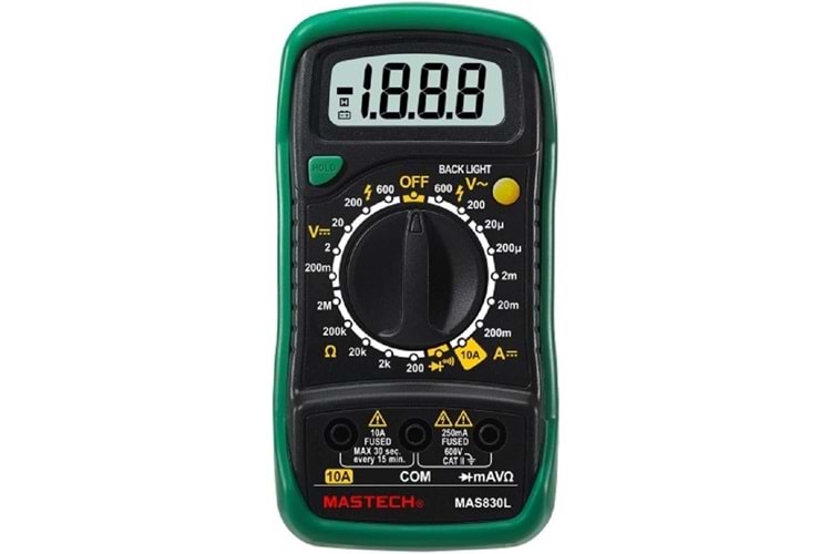 Wellhise Mas 830L Dijital Multimetre Ölçü Aleti Avometre Işıklı Ekran