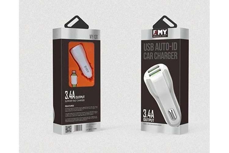 EMY MY-131 2 PORT 5V-3.4A KAFA + MIKRO KABLOLU