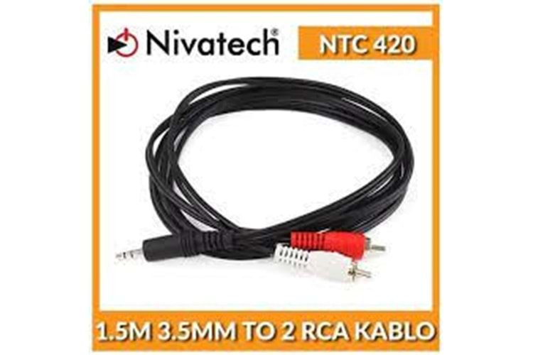 NIVATECH NTC-420 NIVATECH 3.5MM STREO 2RCA KABLO