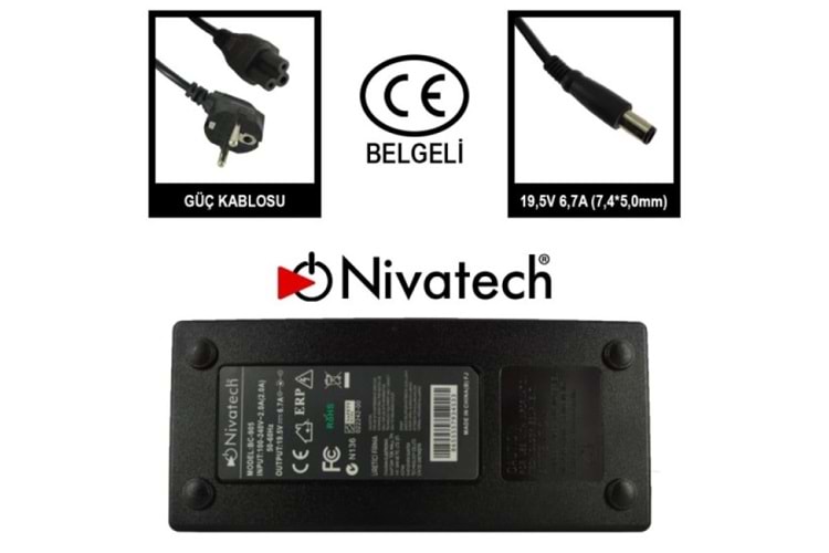 Nivatech NTC-BC905 19.5V - 6.7A ( 7.4*5.0 ) Nivatech Notebook Aadaptörü