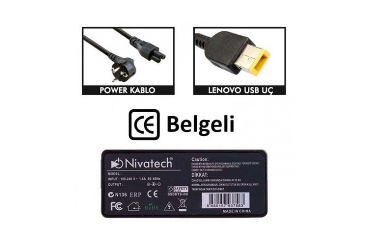 Nivatech NTC-BC936 20V-4.5A (USB) Notebook ŞArj Aleti