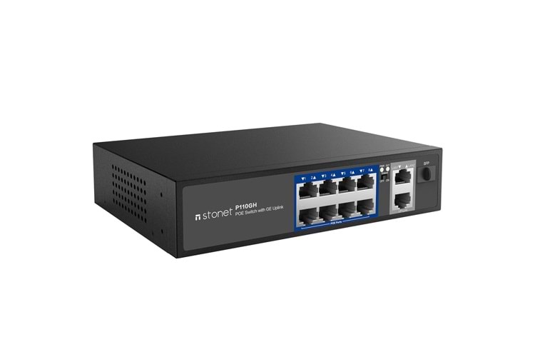 8 PORT STONET P110GH 10/100 POE (120W)+ 2 PORT UPLINK GIGABIT + 1 PORT SFP